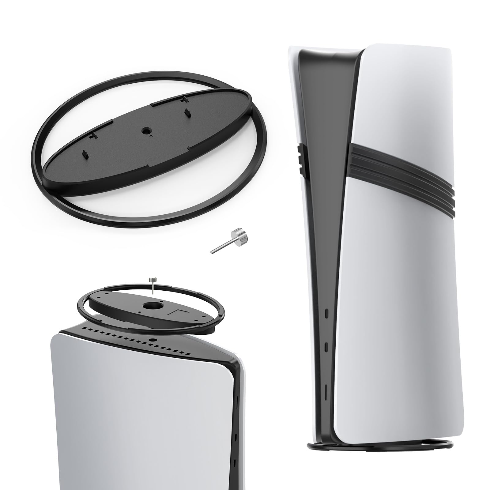 

з усіма ІГРАМИ PS5 EGGSLINER Вертикальна підставка для PS5 Сумісна з усіма моделями Висока стабільність [Сумісні моделі] Без інструментів Нековзна (Чорний) чорний