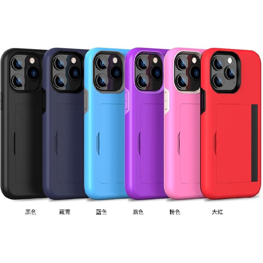 for iPhone 15 Pro Case with Card Holder,Credit Card Slot Protective Wallet Case - Black