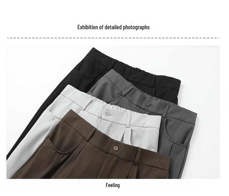 Trendy Men's Slim-Fit Straight or Wide-Leg Trousers - Solid Colors, Spring/Autumn Style