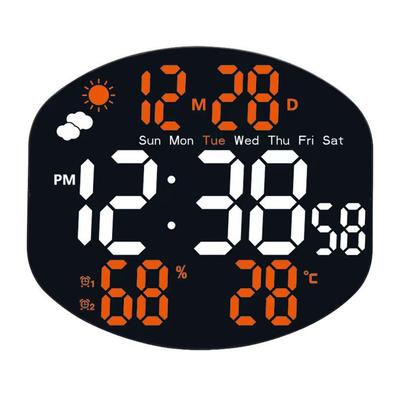 LED Weather Display Electronic Wall Clock Clock With Temperature And Humidity Temperature Monitor Brightness Adjustment Function