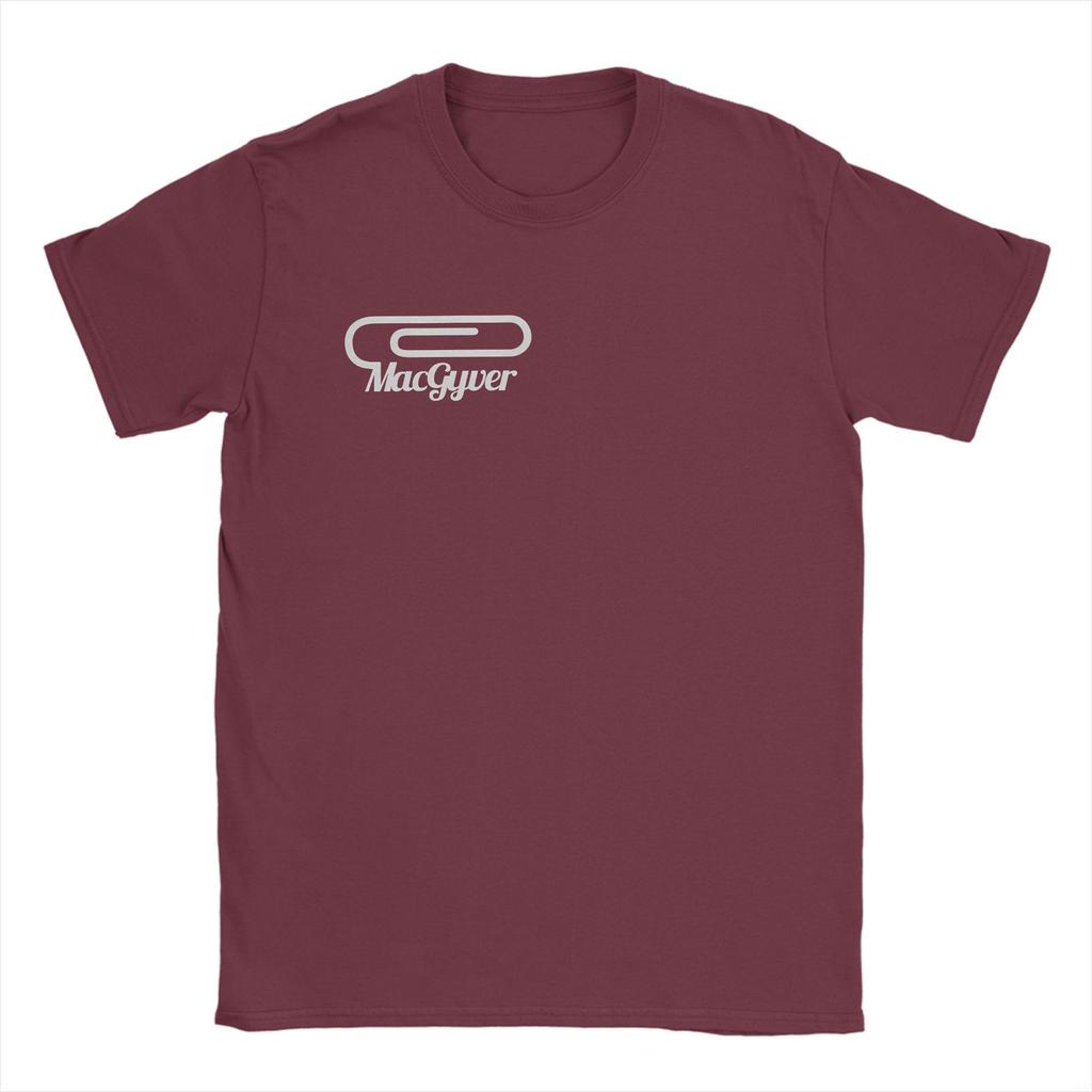 Men MacGyver TV Series Utility Paper Clip T Shirt Ingenuity Cotton Tops Funny Short Sleeve Round Neck Tee Shirt New T-Shirts