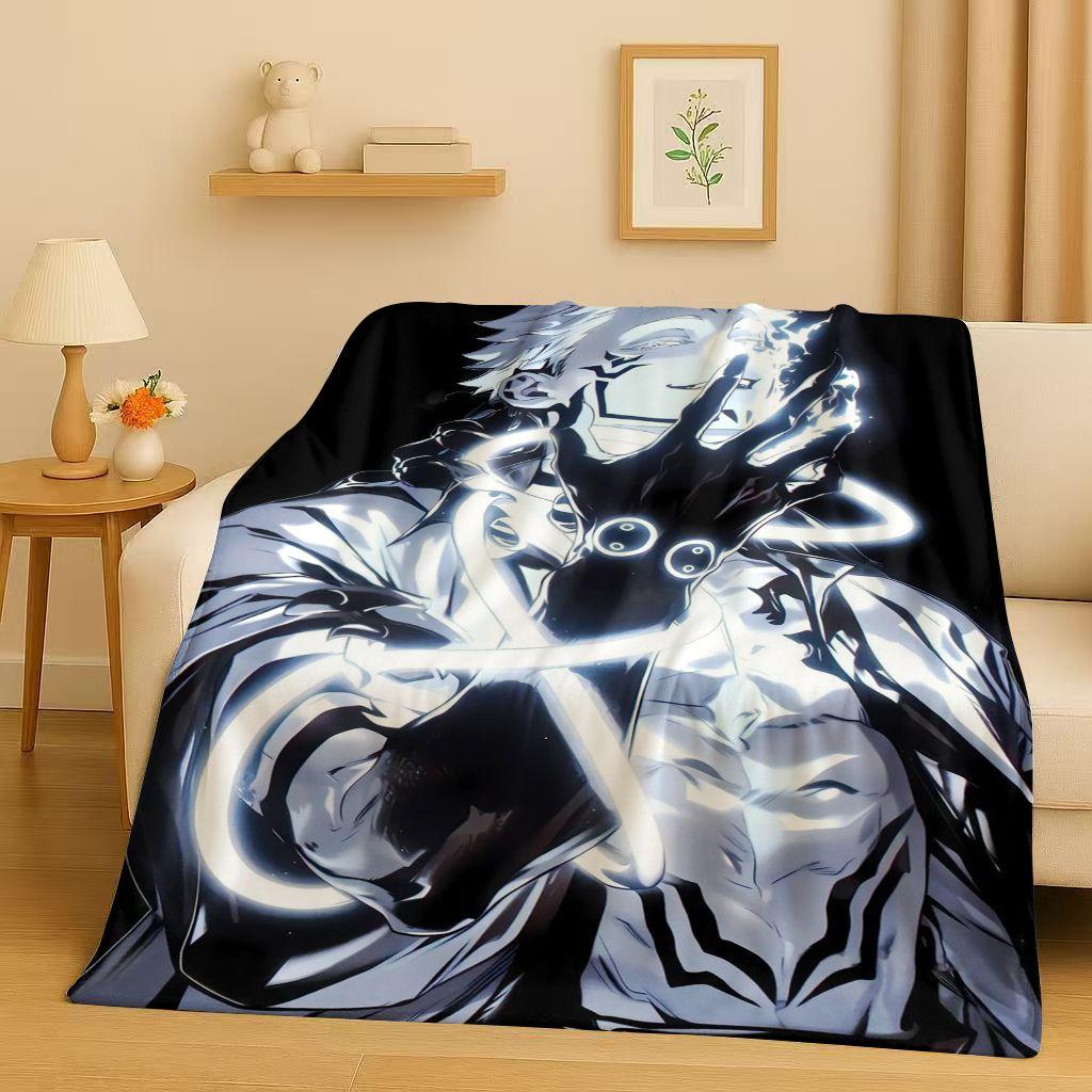 Anime Jujutsu Kaisen Cartoon Itadori Yuj Flanelldecke, Ultraweiche Warme Plüschdecke für Zuhause Schlafzimmer Bett Sofa Abdeckung Kindergeschenk