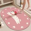 OEING Absorbent Dog Print Bathroom Mat