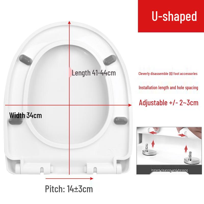Lindong U-Shaped Thickened Quick Release Toilet Seat