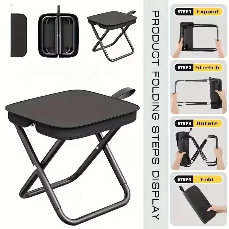 2026 Portable Folding Camping Chair, Lightweight Fishing Stool for Outdoor Picnic Travel Folding Stool Handbag Style Mini Stool