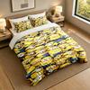 Soft Bedding Set Minions Pattern, 1 Duvet Cover plus 2 Pillowcases Stylish Bedroom Home Textile