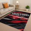 New Mustang Racing Car Logo Moto Living Room Non-Slip Area Rug Carpet for Bedroom Playroom Sofa,Easy Clean Home Decor Doormat