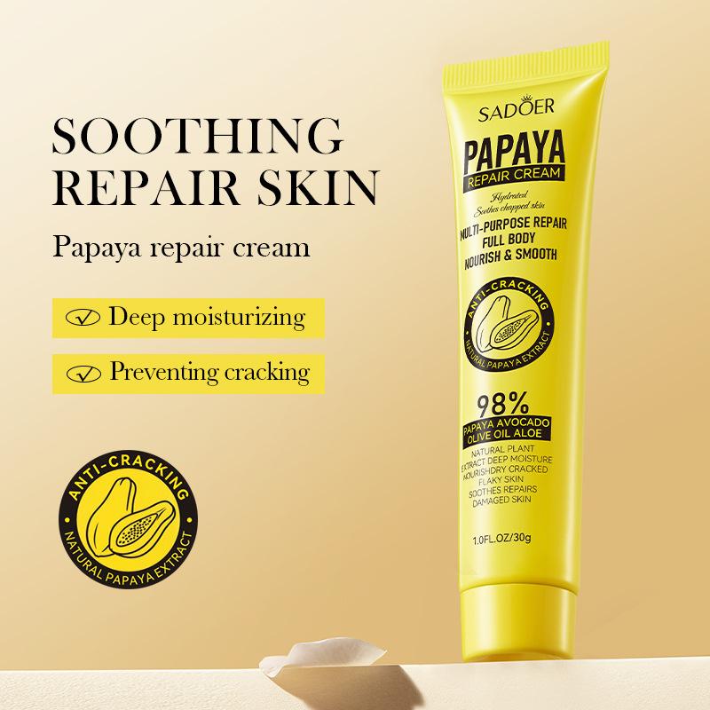SADOER Papaya Moisturizing Cream Anti Cracking Repair Hydrating Heel Neck Face Universal Body Cream Skin Care Products