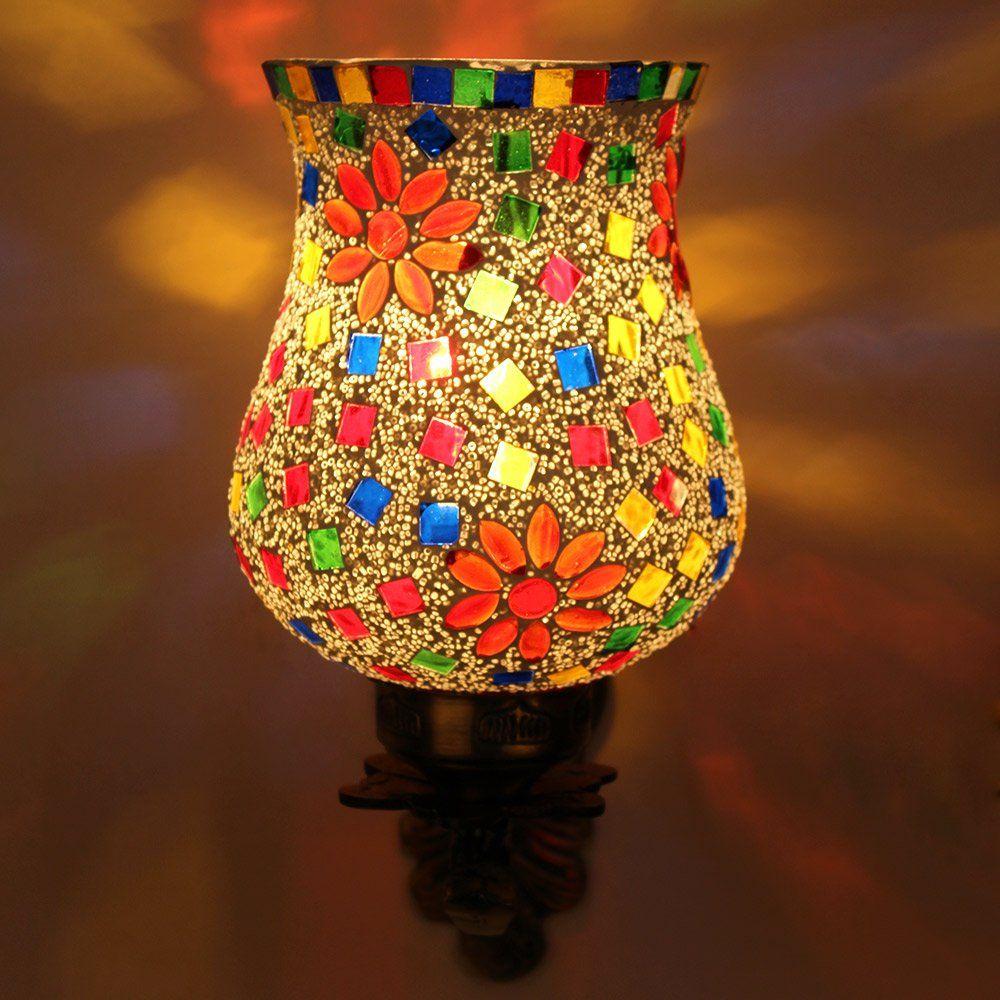 Multicolored Glass Mosaic LED Wall Lamp - 50W, Modern Home Decor Lighting (Pack of 1)