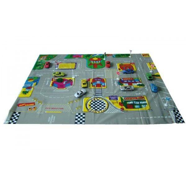 Valisette De 9 Voitures Et Tapis De Jeu - Marque - Modèle - Pour Enfants De 3 Ans Et Plus - Rouge Ou Bleu