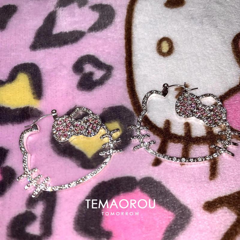 

Ретро серебряные серьги-кольца с бриллиантовой инкрустацией для женщин - Преувеличенные, милые, декоративные аксессуары