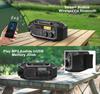 Solar-Powered Emergency Radio with Flashlight and Hand-Crank Generator