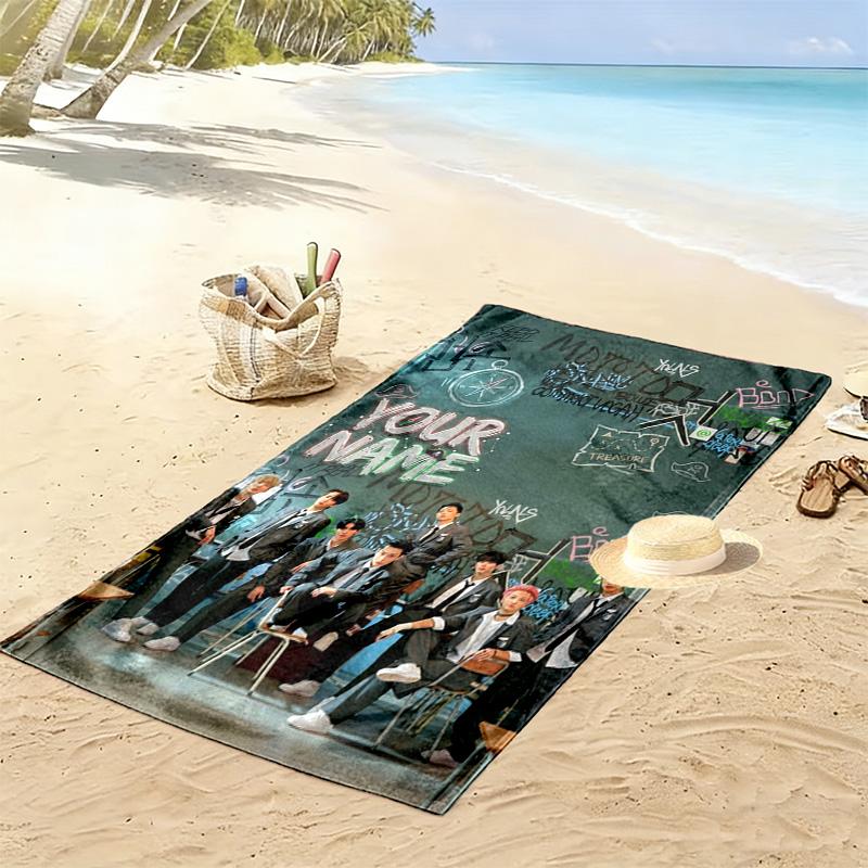 Name Custom Ateez Print Beach Towel, Large Soft Quick Dry Towel for Beach Camping Swimming