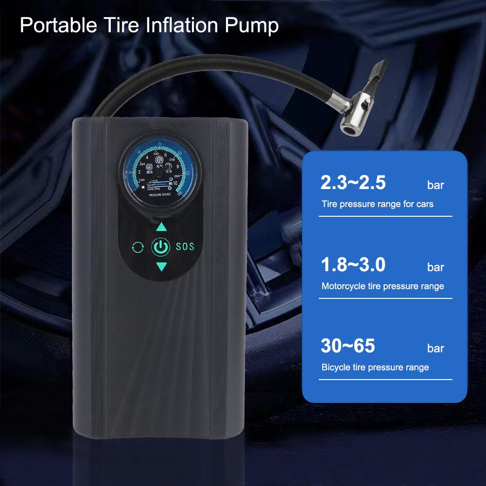 12V for Motorbike Auto Bicycle High Precision Motorcycle Tyre Inflator Electric Air Compressor Tire Accessories Quick Inflating Handheld Air Pump