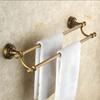 Solid Brass Carved Bathroom Wall Storage Towel Rack, European Antique Bath Towel Holder, Bathroom Hardware Accessory Set