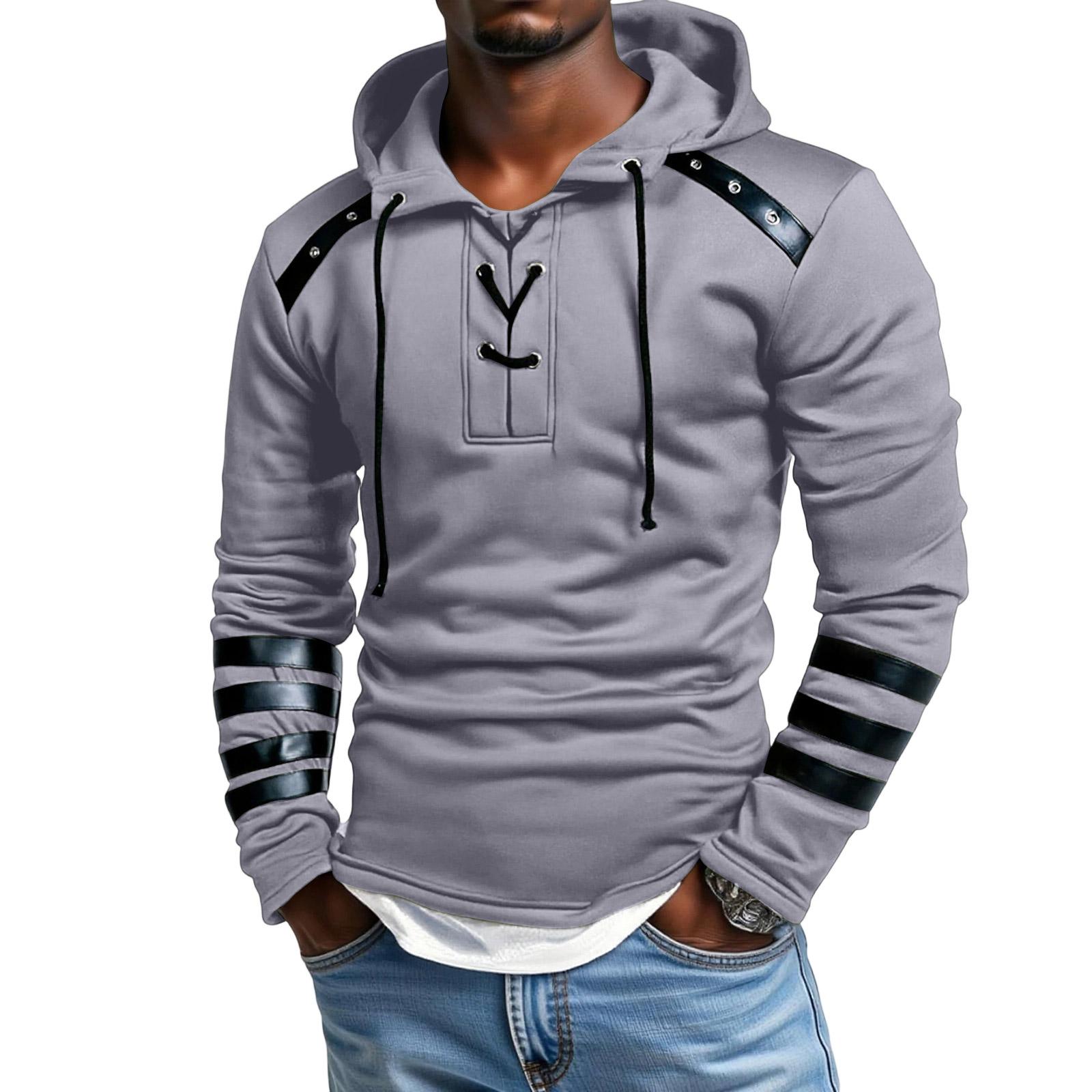 

Мужской Спортивный Повседневный С Длинными Рукавами Капюшон Худи XL светло-серый