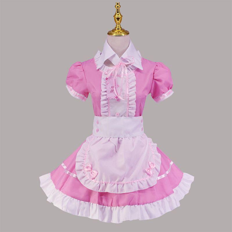 Light-Sound Maid Costume Cosplay Maid Restaurant Maid Anime Performance Costume Black and White Maid