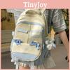 Unisex Nylon Bow Travel Backpack With Color Block Pattern And Laptop Compartment
