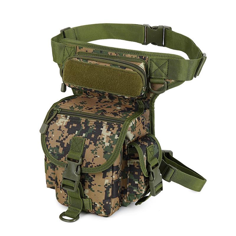 Tactical Waterproof Camouflage Leg and Waist Bag, Multifunctional Outdoor Sports Pouch for Mobile Phone and Gear.