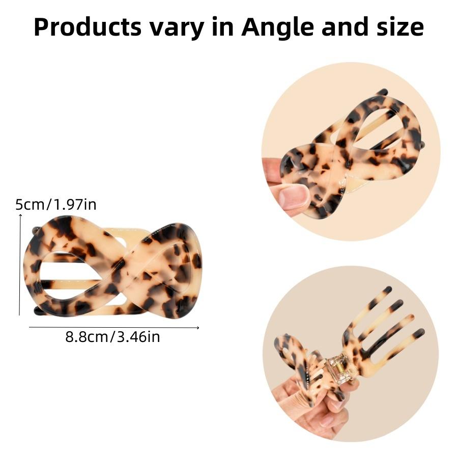 1PC Acetic Acid Hairpin Eight-figure Grab Clip for Women with Less Hair and Half Tied Back of the Head Curling Eight-figure Duck