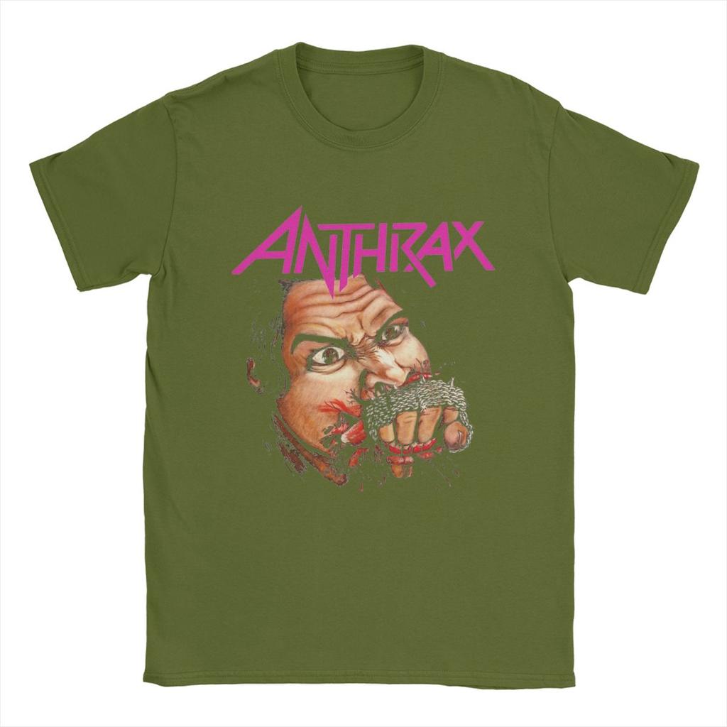 Anthrax Band T-Shirt for Men Crazy Cotton Tees Round Collar Short Sleeve T Shirt Printed Clothes