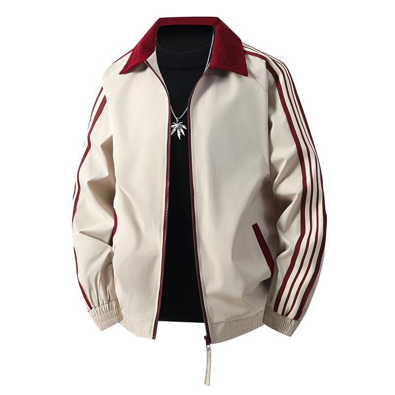 Men's Plus Size Trendy Loose American Casual Jacket - Extra Wide Lapel for Spring and Autumn