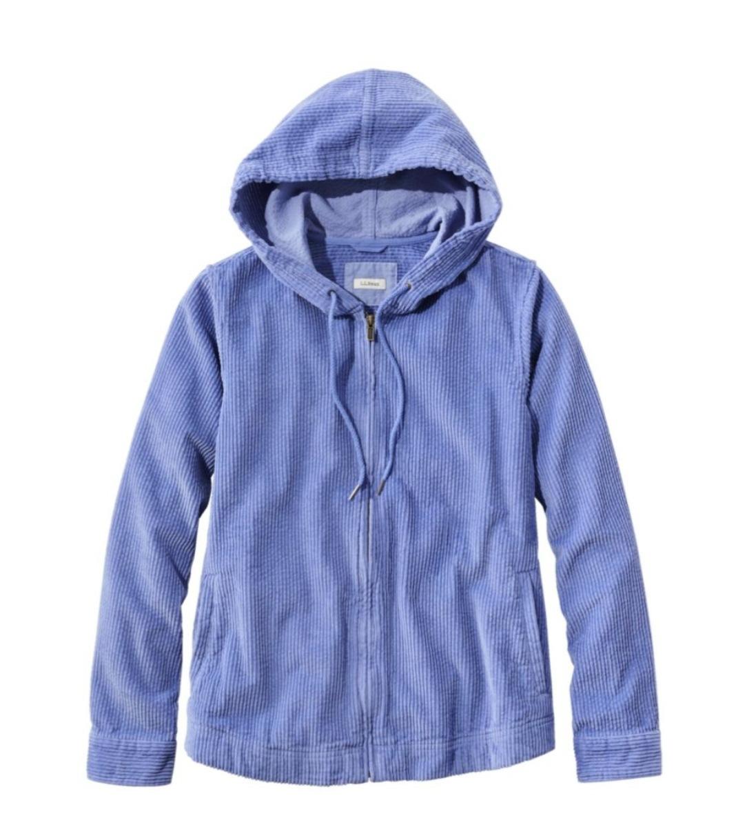 

Женская темно-синяя вельветовая куртка с капюшоном, передней молнией и капюшоном на шнурке XXL синий