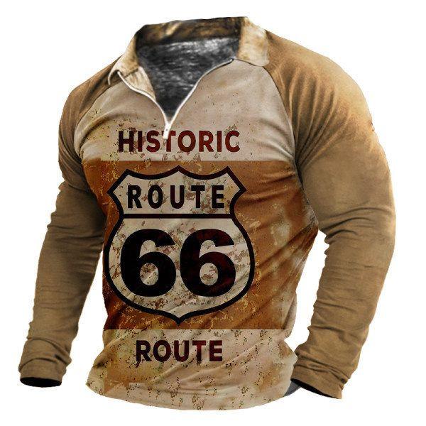 Wild vibe! Long-sleeve polo with striking eagle print, bold and fashionable.