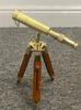 Messing Teleskop mit Holzstativständer Maritim Nautisch Vintage Schreibtischdeko