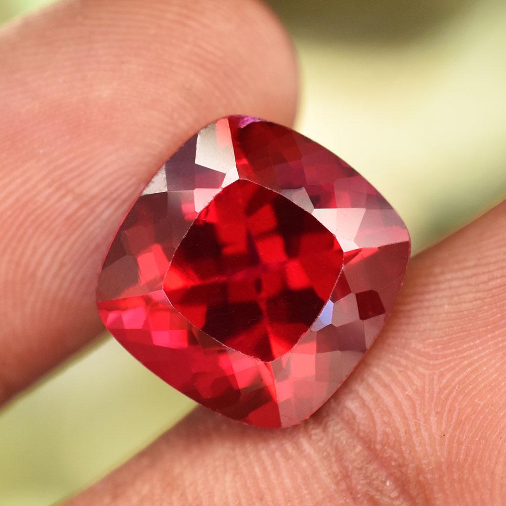Natural Red Ruby Square Cushion 14x14mm Certified Loose Gemstone
