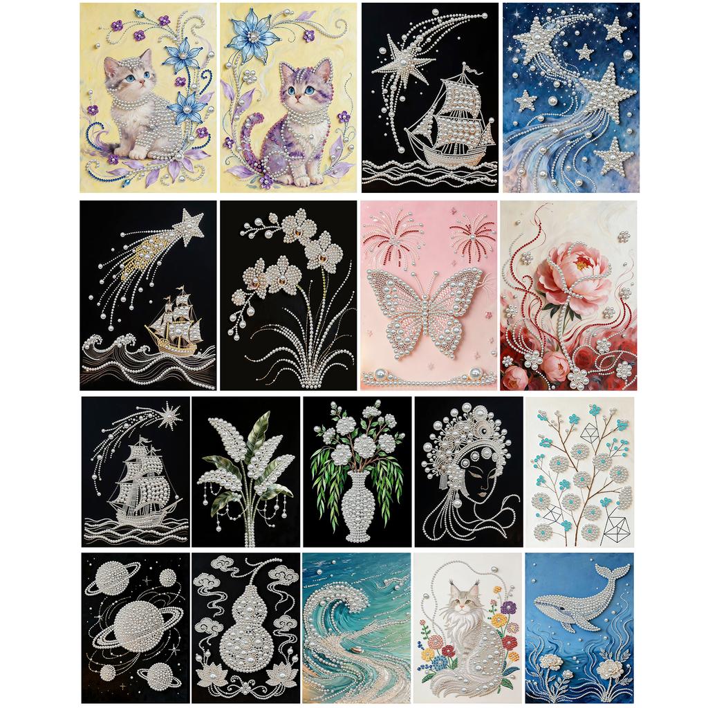 DIY Pearl Diamond Art Kits with Frame 30x40cm Diamond Painting Gem Picture Art for Adults/Beginners Gift Idea Home Wall Decor