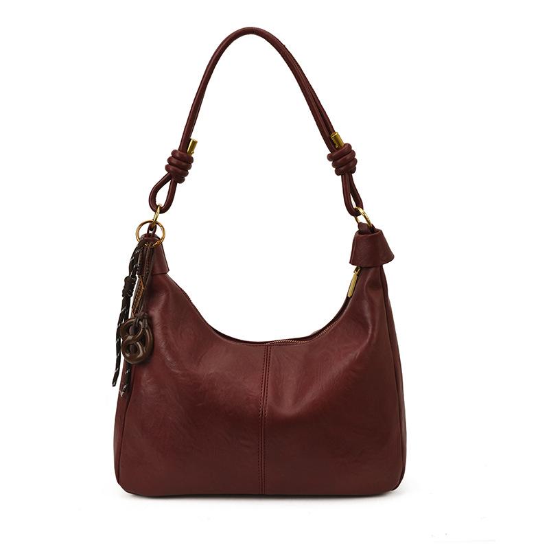 

Женская ретро сумка-тоут через плечо (2025) – Большая вместимость, для поездок на работу, дизайн с одним плечевым ремнем Single bag бордовый