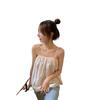 2026 Summer Chic Korean Style Off-the-Shoulder Spaghetti Strap Women's Sleeveless Tank Top