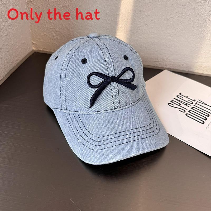 Butterfly Bow Baseball Cap For Women With Wide Brim Sunshade And Breathable Cotton For Summer Style