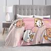 Bubu and Dudu Kawaill Couple Bears Blankets Fleece Relax Super Soft Throw Blankets for Bedding Bedspreads