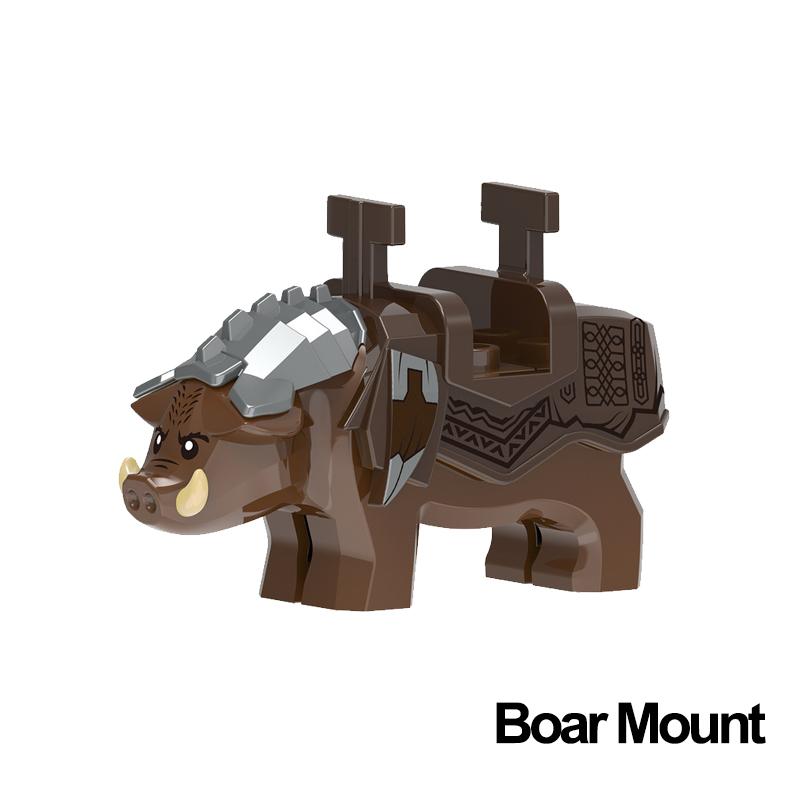 Medieval Castle Knight Building Block African Animal Elephant Tiger Camel Deer Bear Dragon Horse soldier Sheep Boar MOC Toy Gift