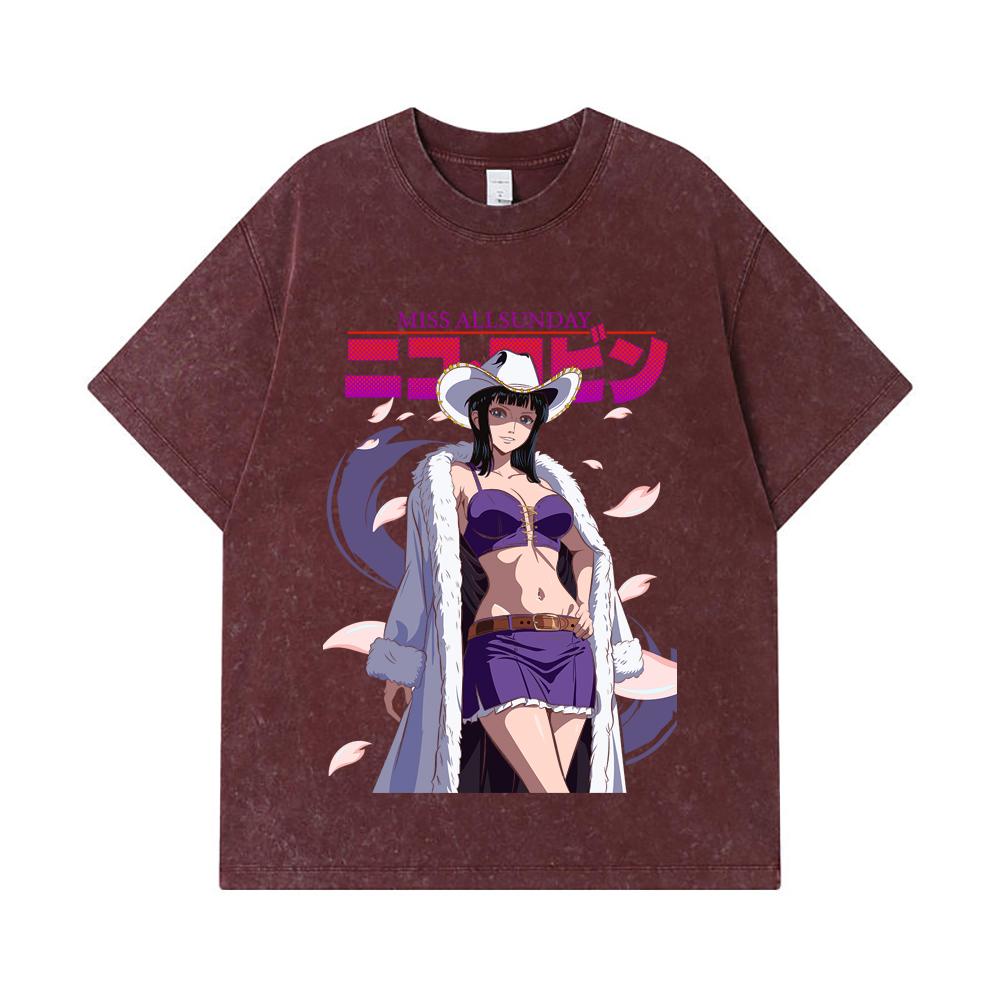275 GSM Washed T-shirts 100% Cotton One Piece V56 Miss AllSunday Print Unisex Heavy Cotton T Shirt