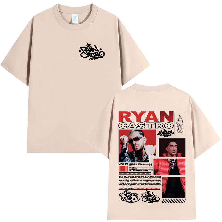 2025 Summer Raptor Ryan Castro Music Album Tour Graphic Tshirt Mens Casual Cotton Loose Tshirt Retro Loose Shirt