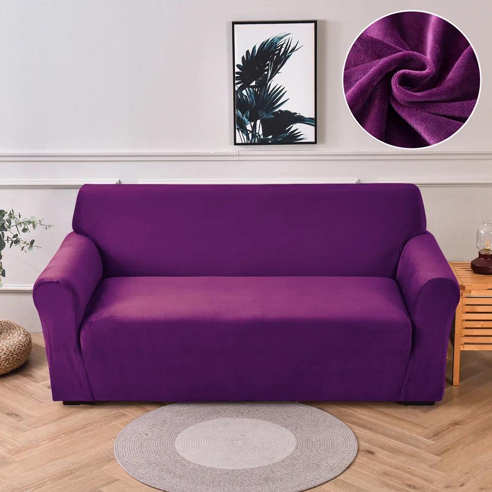 Nowe Pokrowce na Sofę z Aksamitnej Tkaniny do Salonu Elastyczny Miękki Pokrowiec na Sofę Wysokiej Jakości 1/2/3/4 Miejsca Nowoczesne Pokrowce na Fotel do Domu