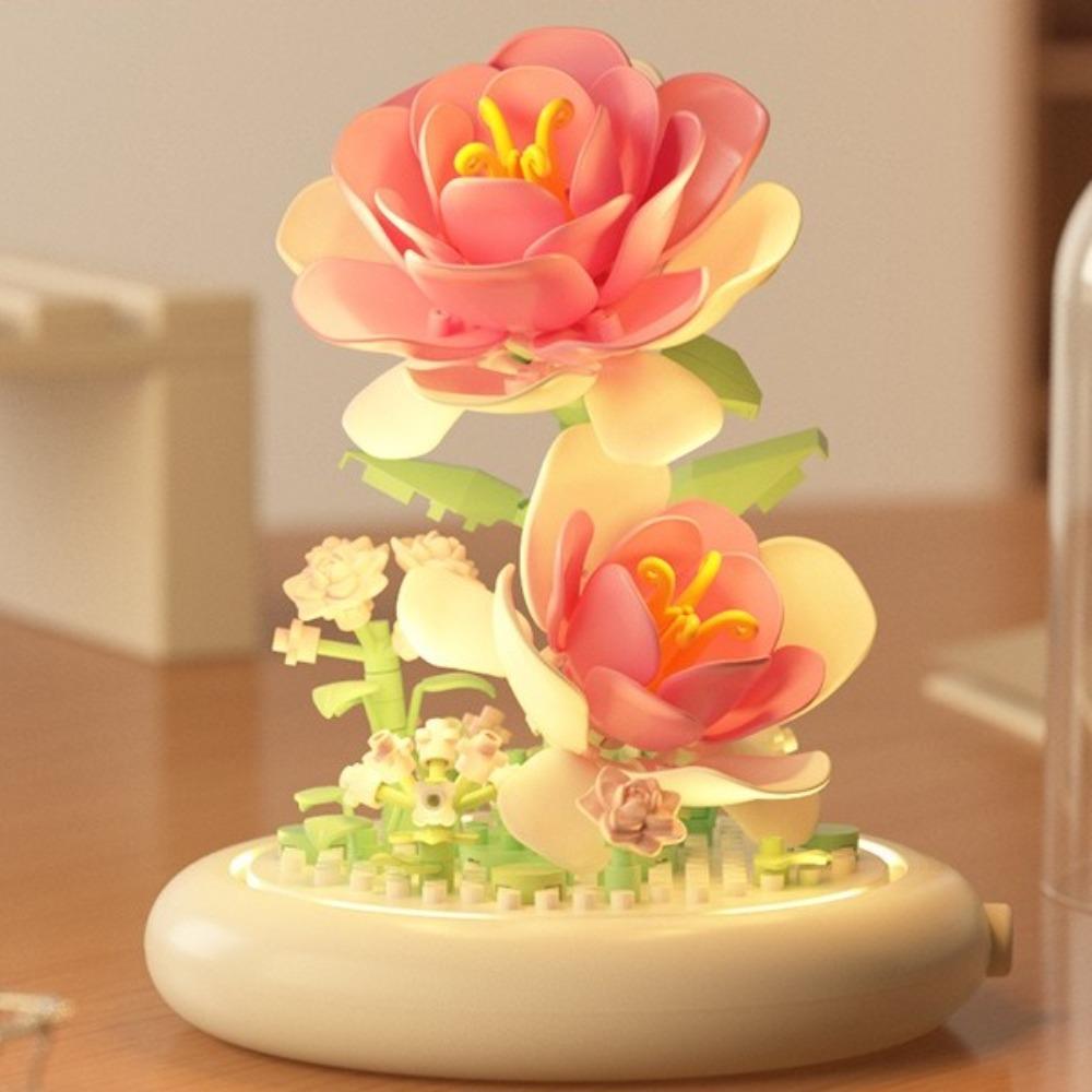 Plastic Plant Bonsai Building Blocks with Dust Cover Desktop Ornaments  Home Decoration
