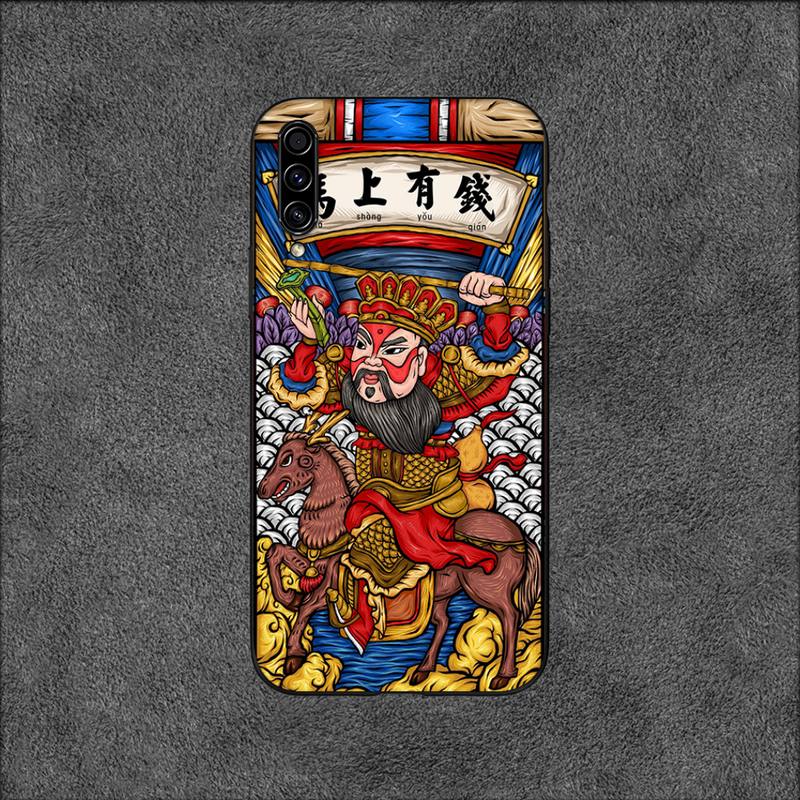 Elements of Chinese Style Lucky Money Cat Phone Case For Samsung Galaxy A02 A12 A13 A22 A32 A41 A51 A53 A71 A73 Shell
