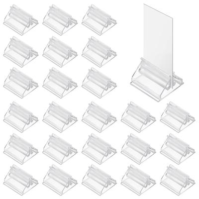 24/48Pcs Mini Clear Stands Place Card Holders Table Number Stands Card Base Stand for Table Photos Games Wedding Party Decor