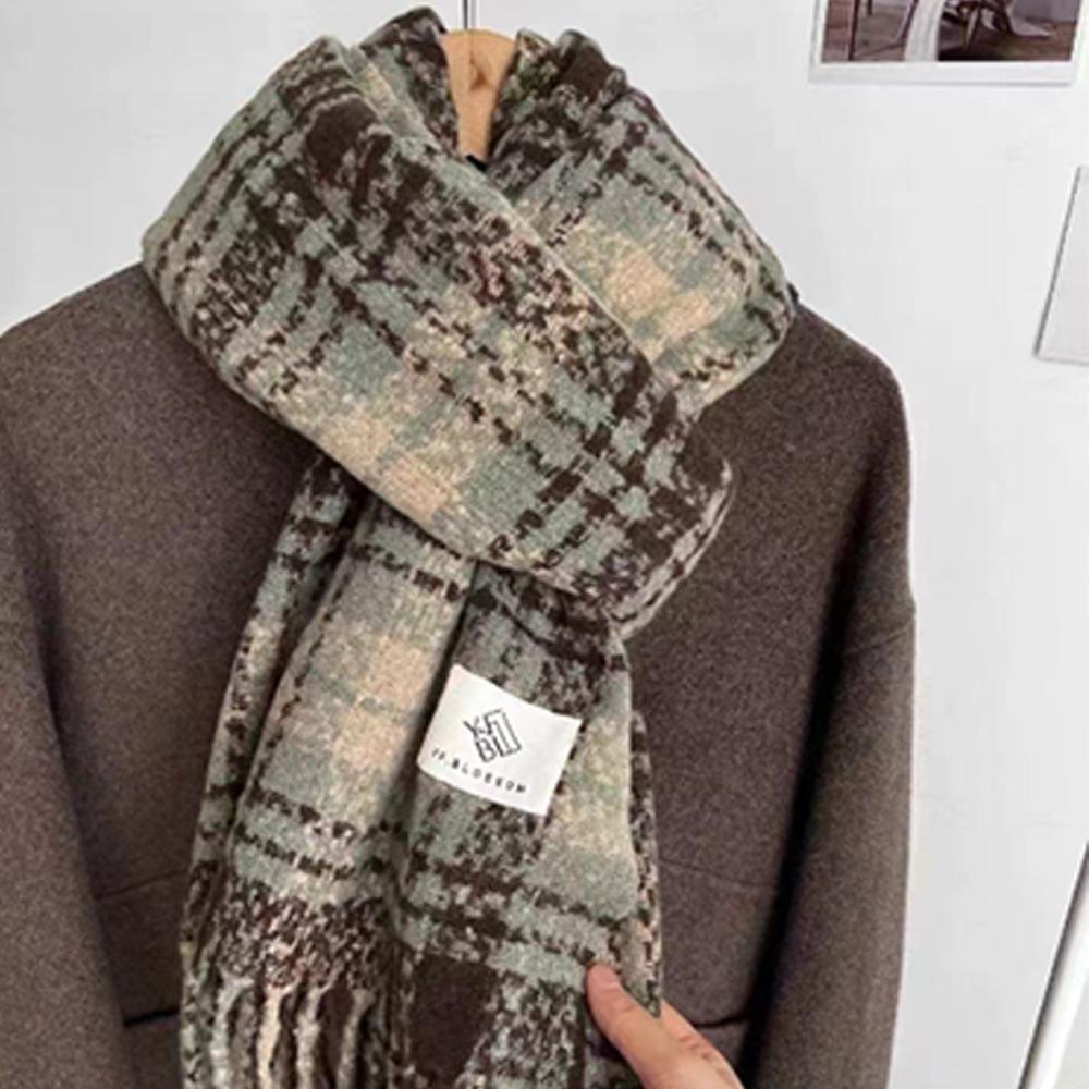 Soft Winter Scarf Thickened Neck Warmer Casual Shawl Wrap for Women