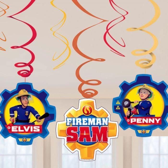 Suspensions - SAM LE POMPIER - 6 Spirales Multicolores - Décoration De Fête - Pour Enfants - Intérieur