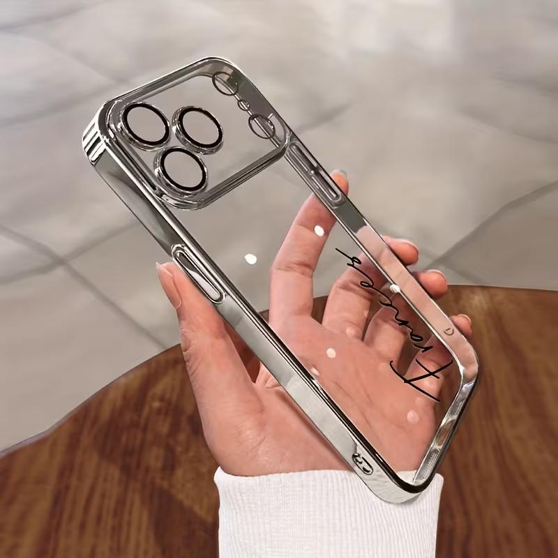

Personalized Name Transparent TPU Plating Phone Case for iPhone 17 Pro Max Plus 17 Air Couple Phone Case Gift For iPhone 17 Air