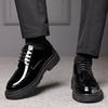 Lakovaná kůže pánské boty na silné podrážce Módní minimalistický styl Denní volnočasové obchodní párty Svatba kancelář dospělé boty