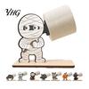 Spooky Bathroom Tissue Storage 2Pcs Halloween Paper Towel Holder, Cartoon Animal Tabletop Roll Dispenser, Wooden Cute Bat Organizer Stand for Kitchen