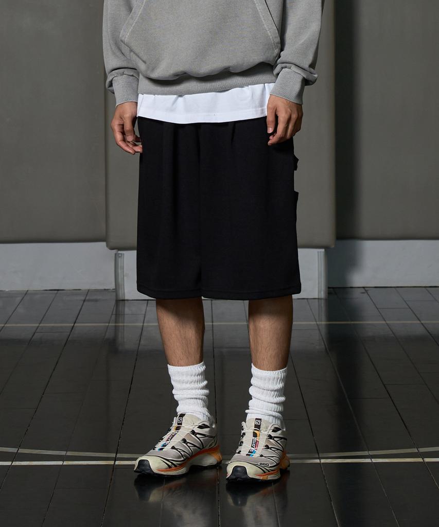 Peideomeonteu [2-Piece Bundle Discount] Solid One-Pleat Bermuda Sweat Shorts_4 Colors 3 Sizes