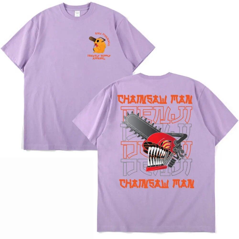 Anime Chainsaw Unisex T-shirt Unisex Women Unisexga Denji Pochita Casual Short Sleeve T-shirts Summer Cotton T Shirt Oversized Streetwear