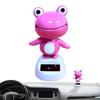 Rosa Frosch Auto Solar Ornamente Auto Innendekoration Armaturenbrett Dekorationen Solarbetriebenes Wackelkopf Ornament für Automobil